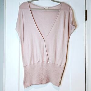 Hanro Knits Deep V-neck Short Sleeve Sweater